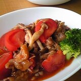 トマトと豚肉の甘酢炒め☆簡単